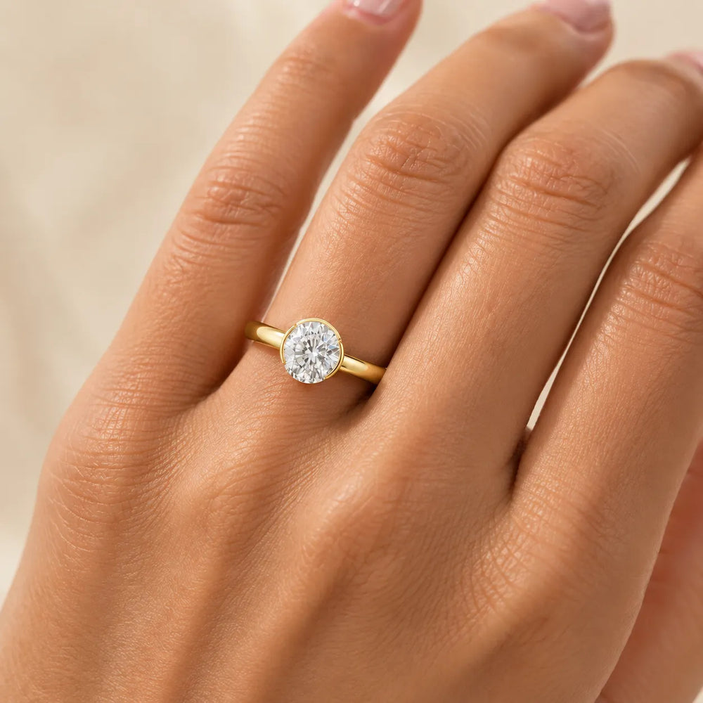 Modern Bezel-Inspired Solitaire Engagement Ring