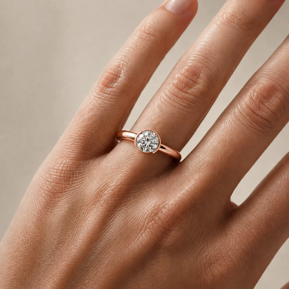 Modern Bezel-Inspired Solitaire Engagement Ring