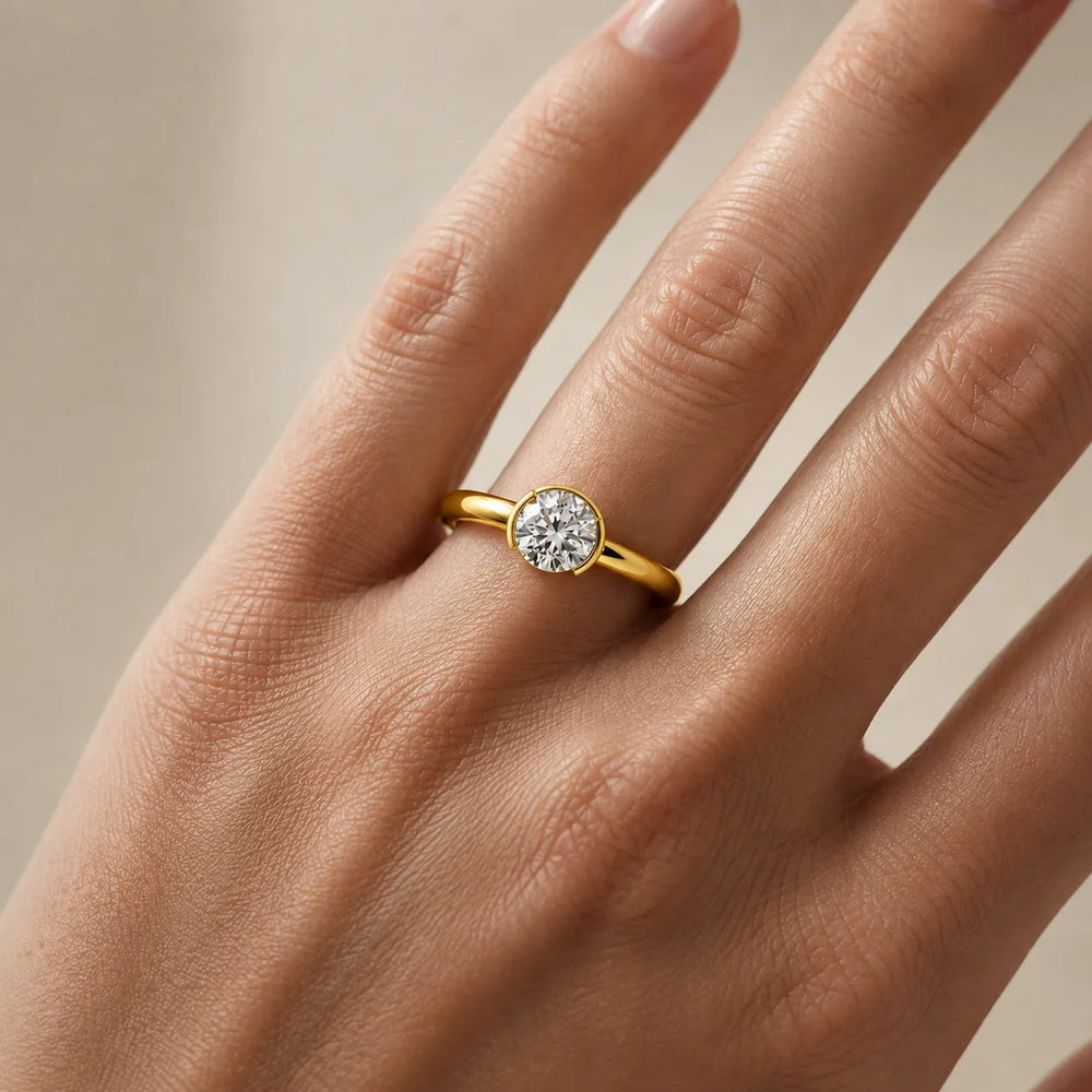 Modern Bezel-Inspired Solitaire Engagement Ring