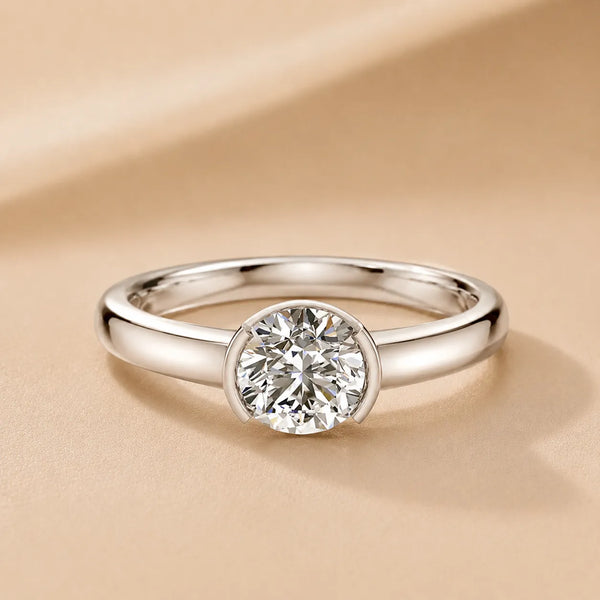 Modern Bezel-Inspired Solitaire Engagement Ring