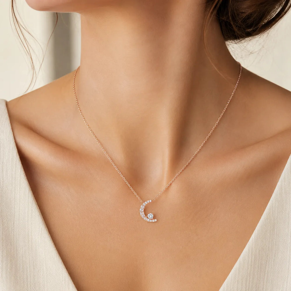Moonlit Wave Diamond Necklace