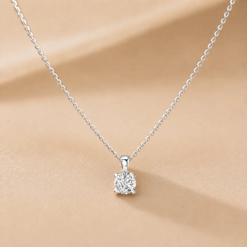 Round Classic Solitaire Necklace
