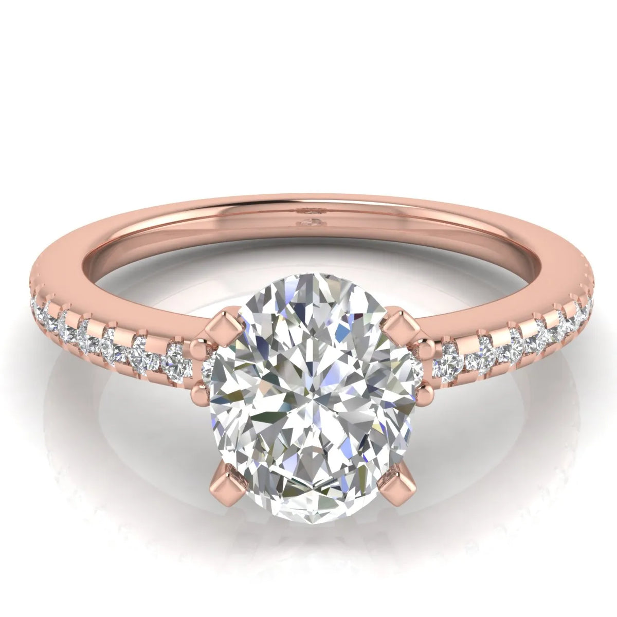 Classic Pavé Accent Solitaire Ring