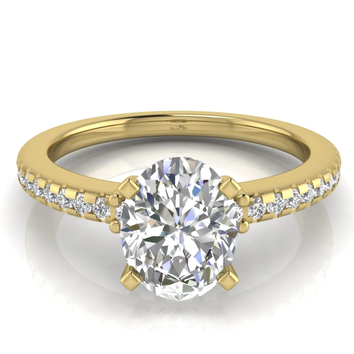 Classic Pavé Accent Solitaire Ring