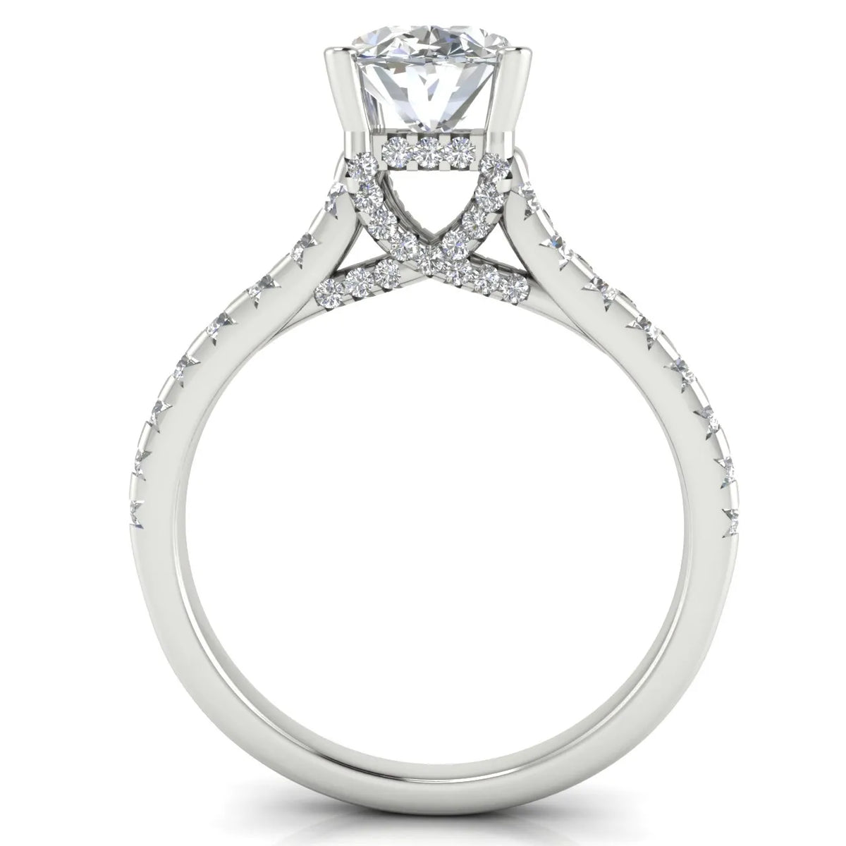 Classic Pavé Accent Solitaire Ring