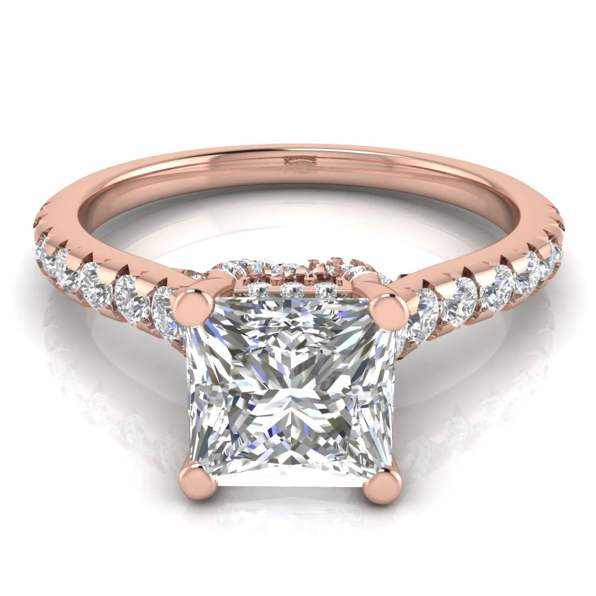 Classic Pavé Accent Solitaire Ring
