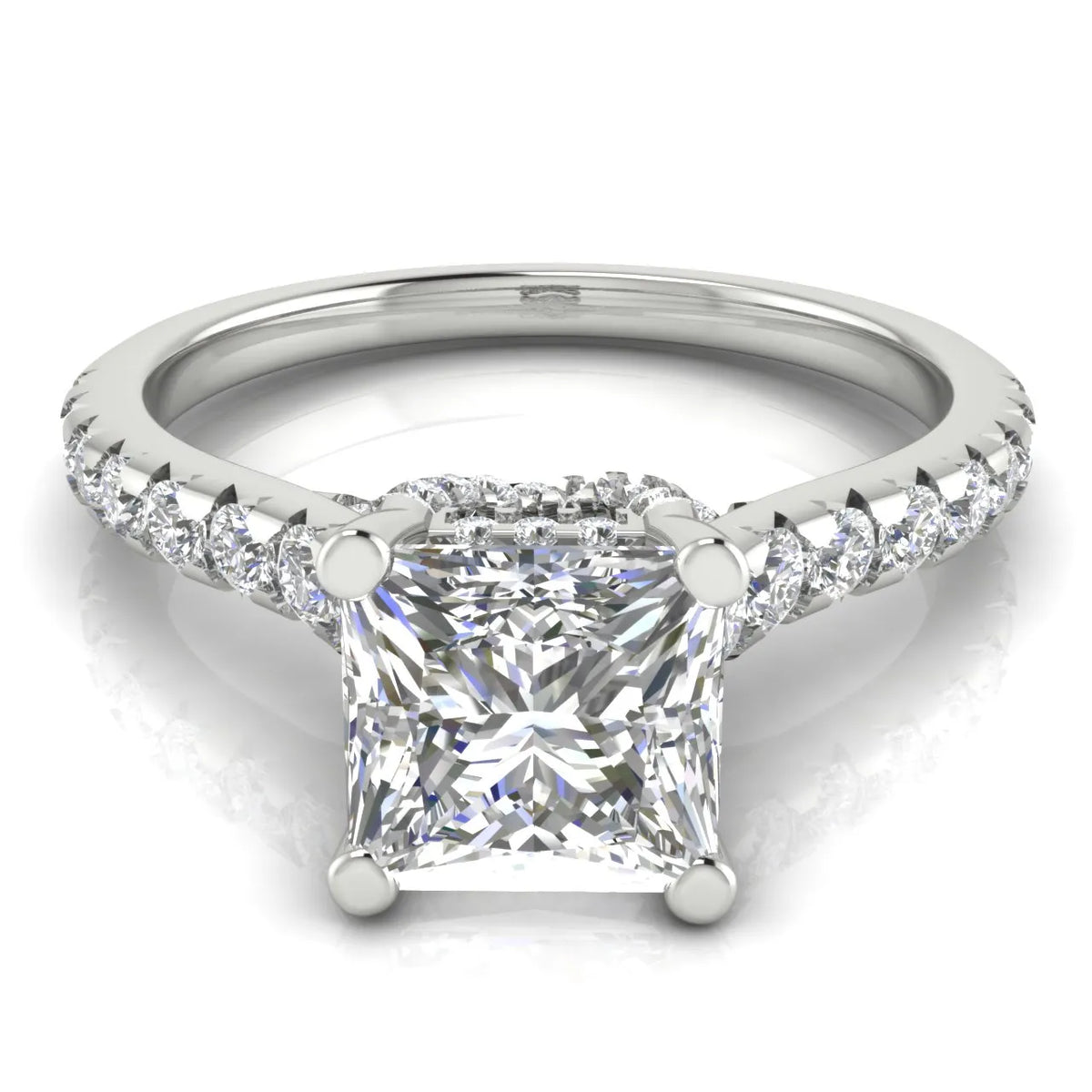 Classic Pavé Accent Solitaire Ring
