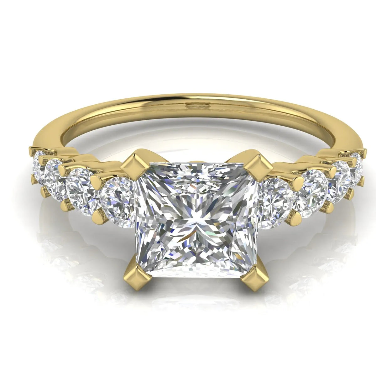 Elegant Solitaire Ring with Accent Stones