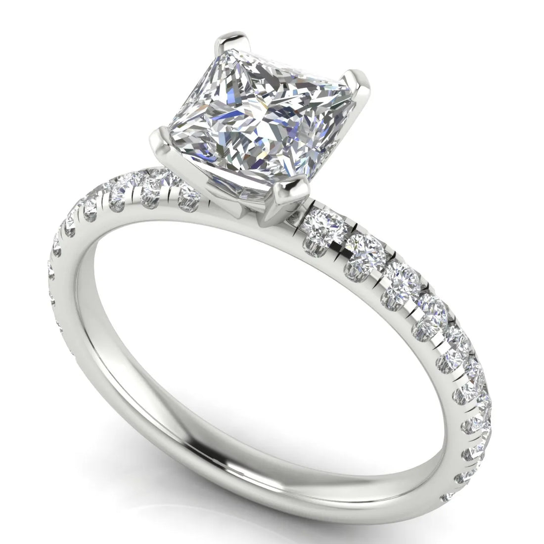 Classic Pavé Accent Engagement Ring