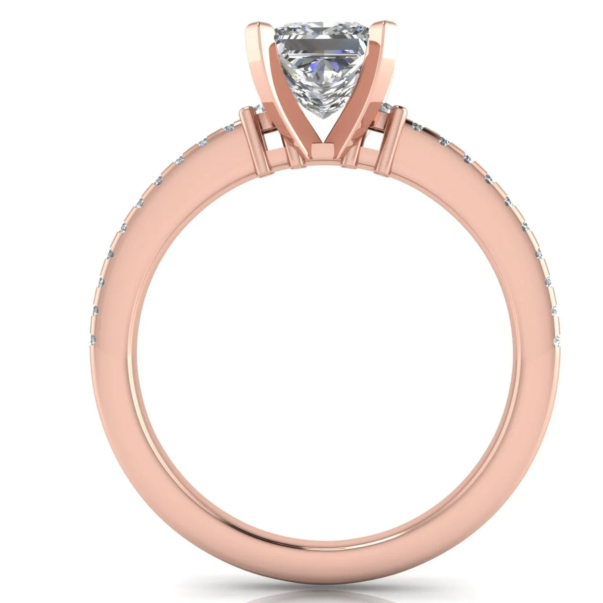 Classic Pavé Accent Solitaire Ring