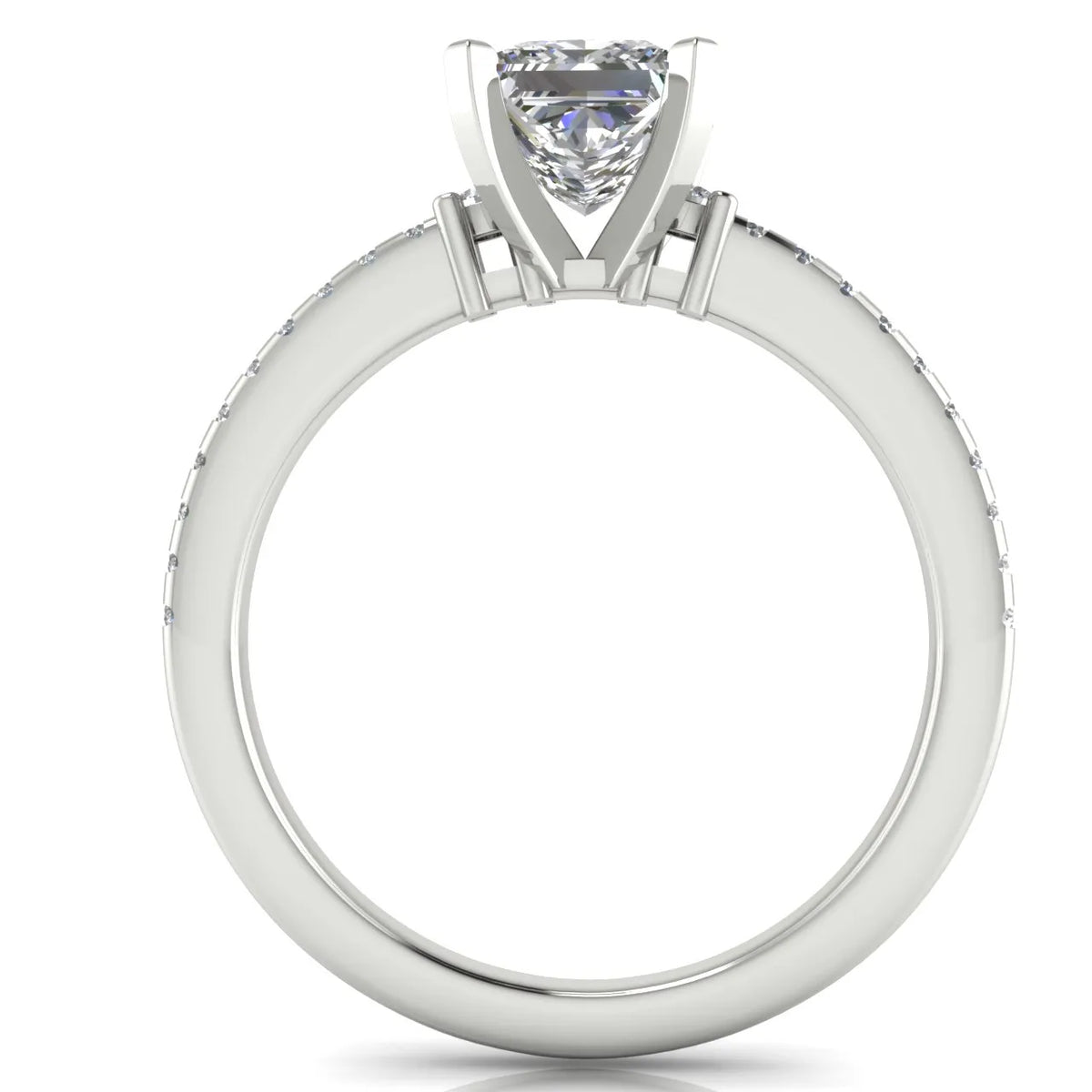 Classic Pavé Accent Solitaire Ring