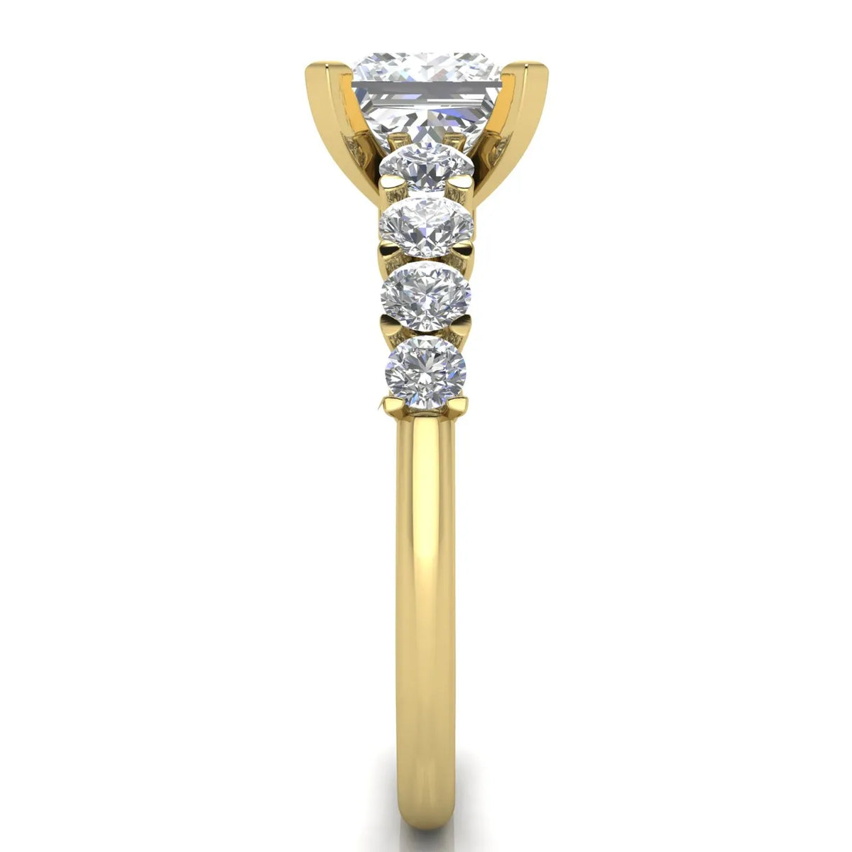 Elegant Solitaire Ring with Accent Stones