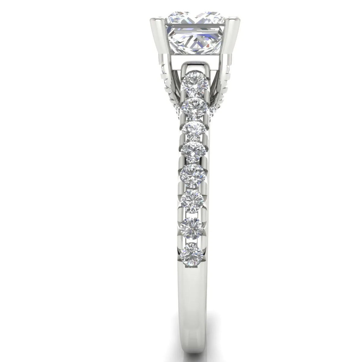 Classic Pavé Accent Solitaire Ring