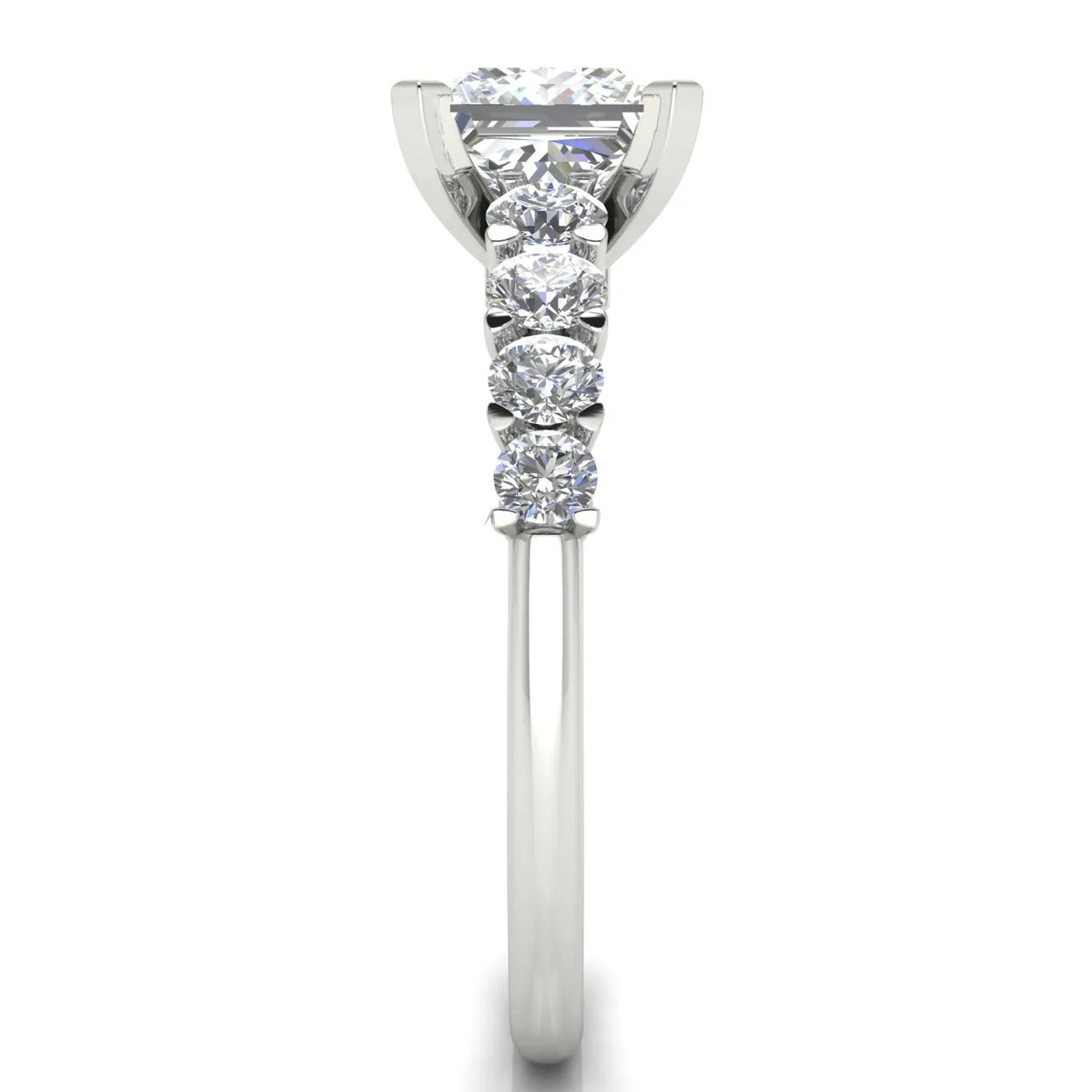 Elegant Solitaire Ring with Accent Stones