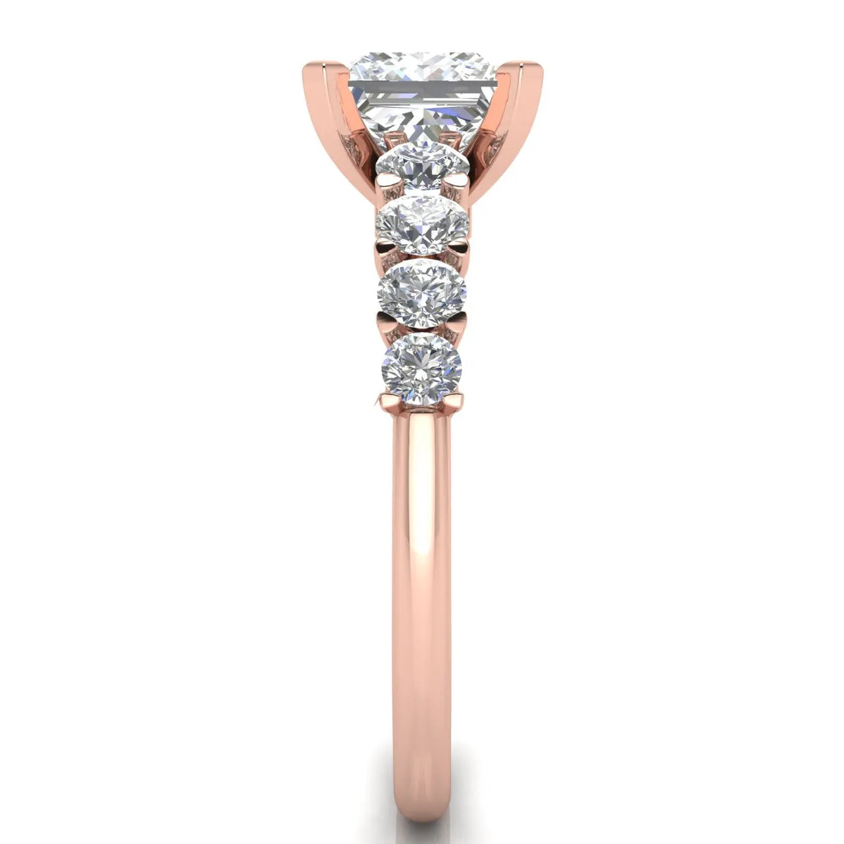 Elegant Solitaire Ring with Graduated Accent Stones