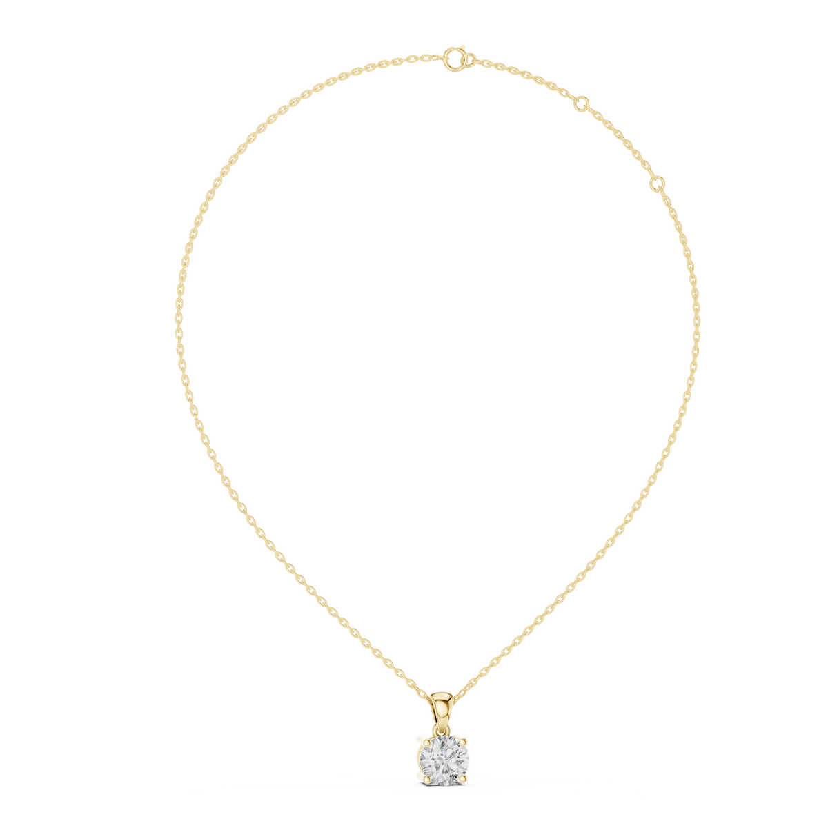 Round Classic Solitaire Necklace