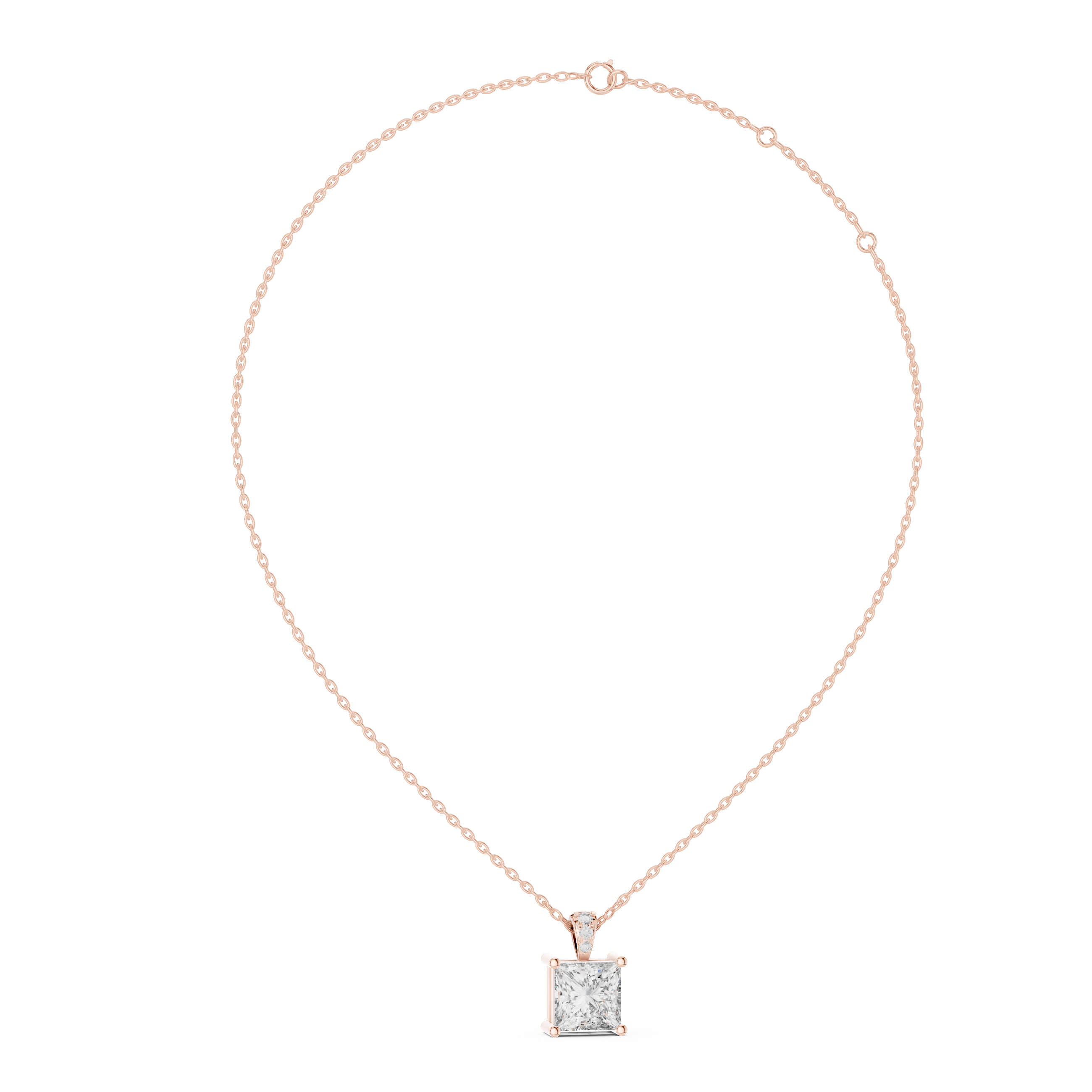 Princess Royal Solitaire Pendant With Italian Chain - Seraphine Jewels