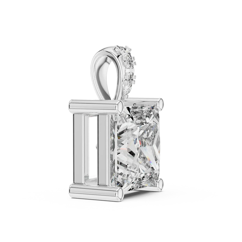 Princess Royal Solitaire Pendant With Italian Chain Necklace