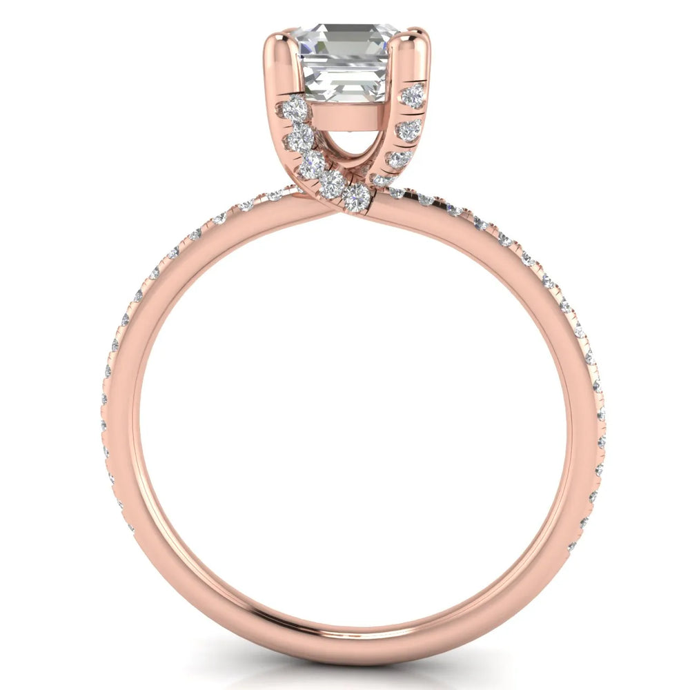 Elegant Pavé Solitaire Engagement Ring