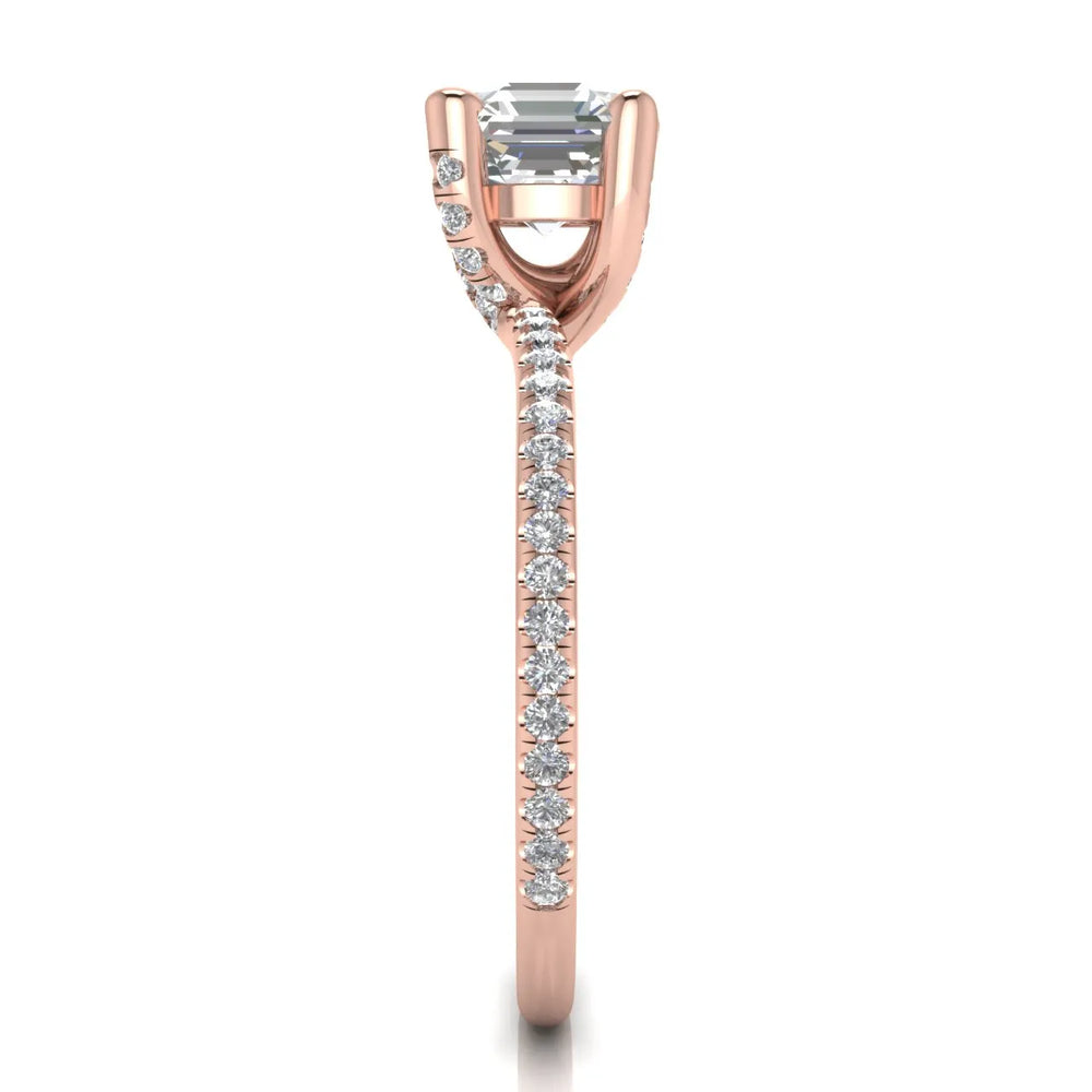 Elegant Pavé Solitaire Engagement Ring