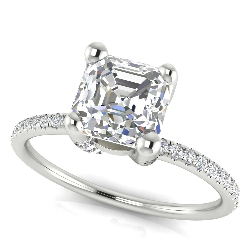 Elegant Pavé Solitaire Engagement Ring