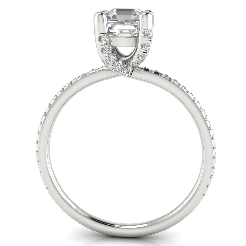 Elegant Pavé Solitaire Engagement Ring