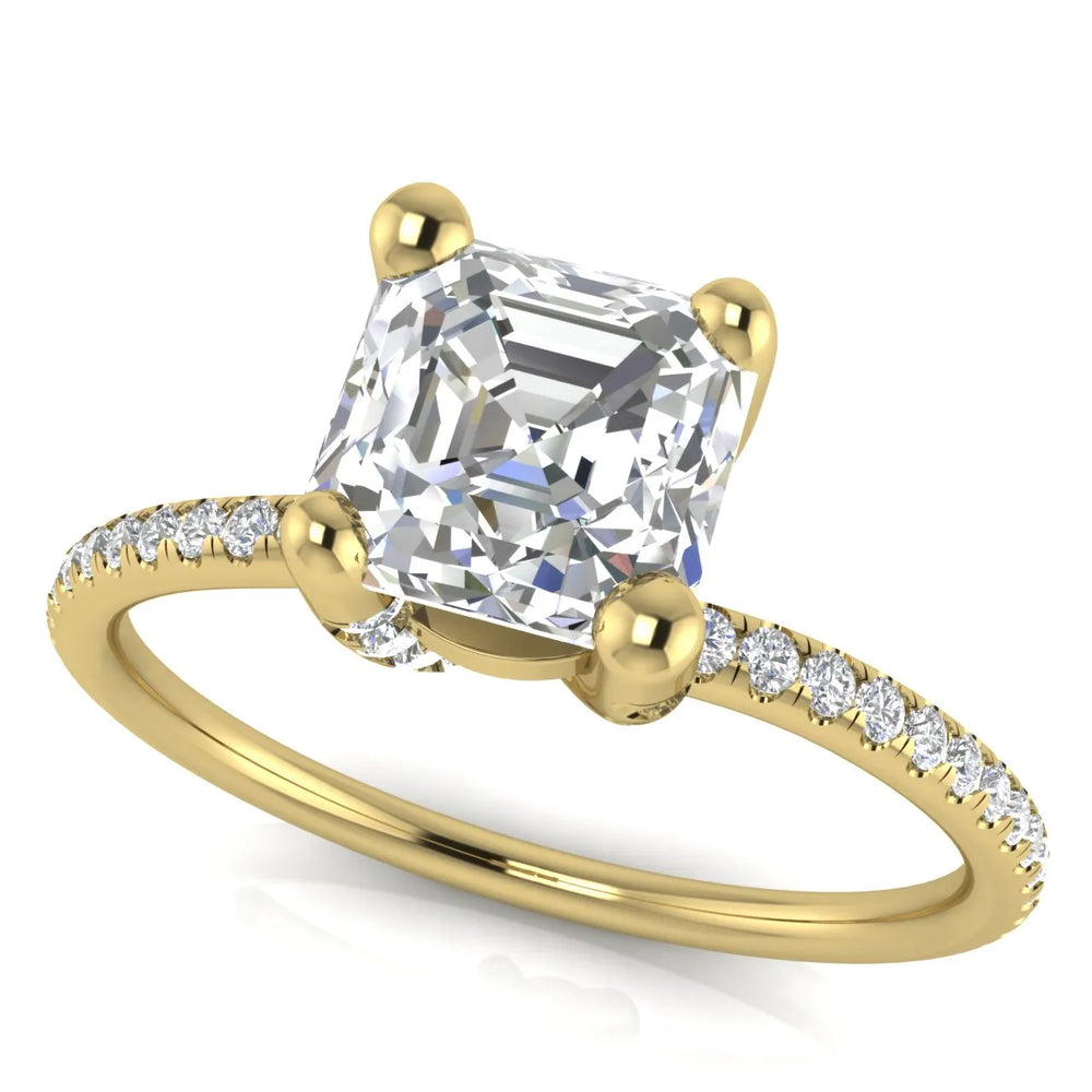 Elegant Pavé Solitaire Engagement Ring