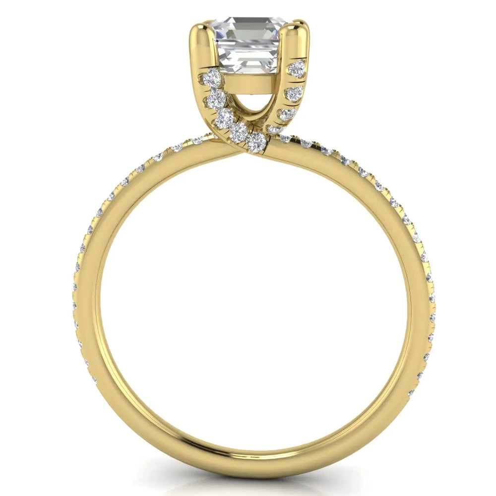 Elegant Pavé Solitaire Engagement Ring