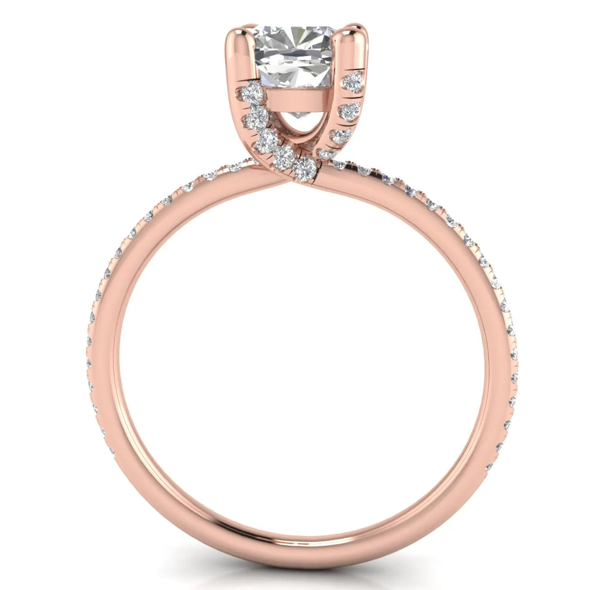 Elegant Pavé Solitaire Engagement Ring