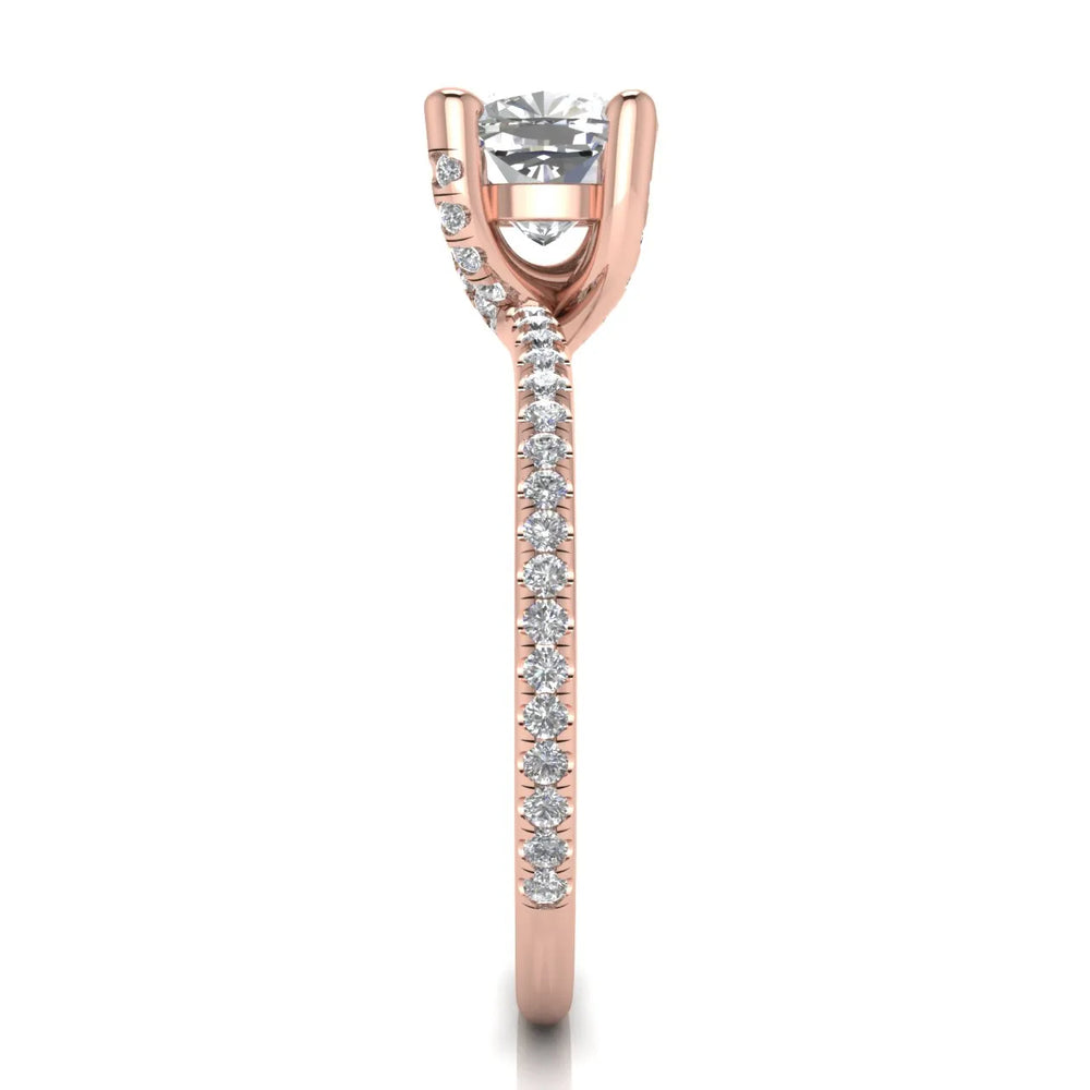 Elegant Pavé Solitaire Engagement Ring