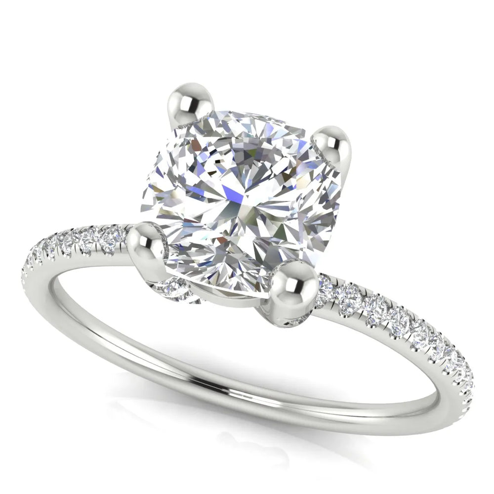 Elegant Pavé Solitaire Engagement Ring