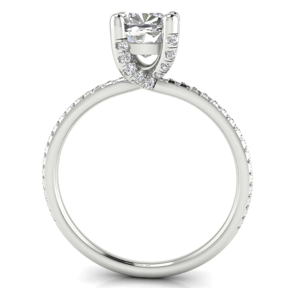 Elegant Pavé Solitaire Engagement Ring