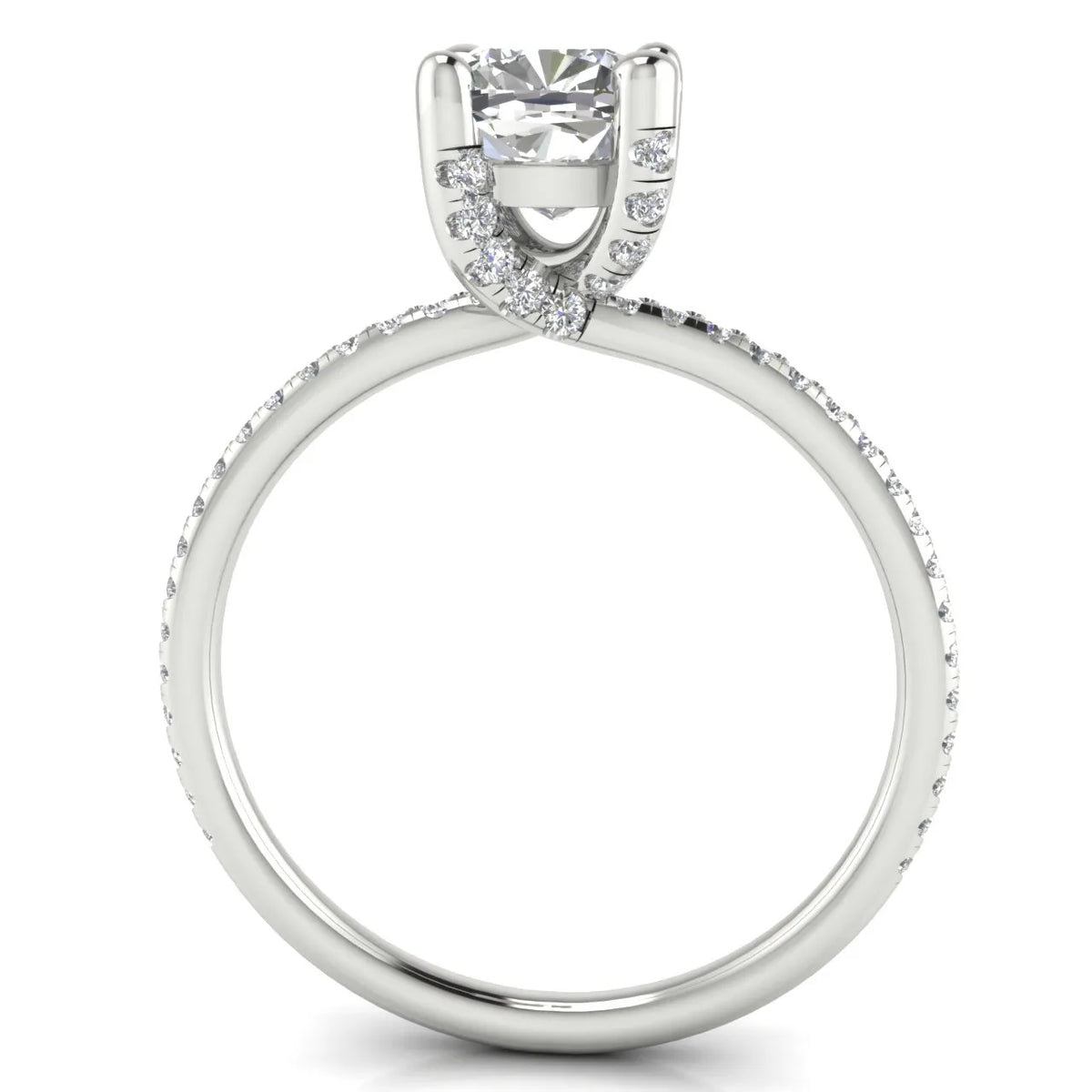 Elegant Pavé Solitaire Engagement Ring