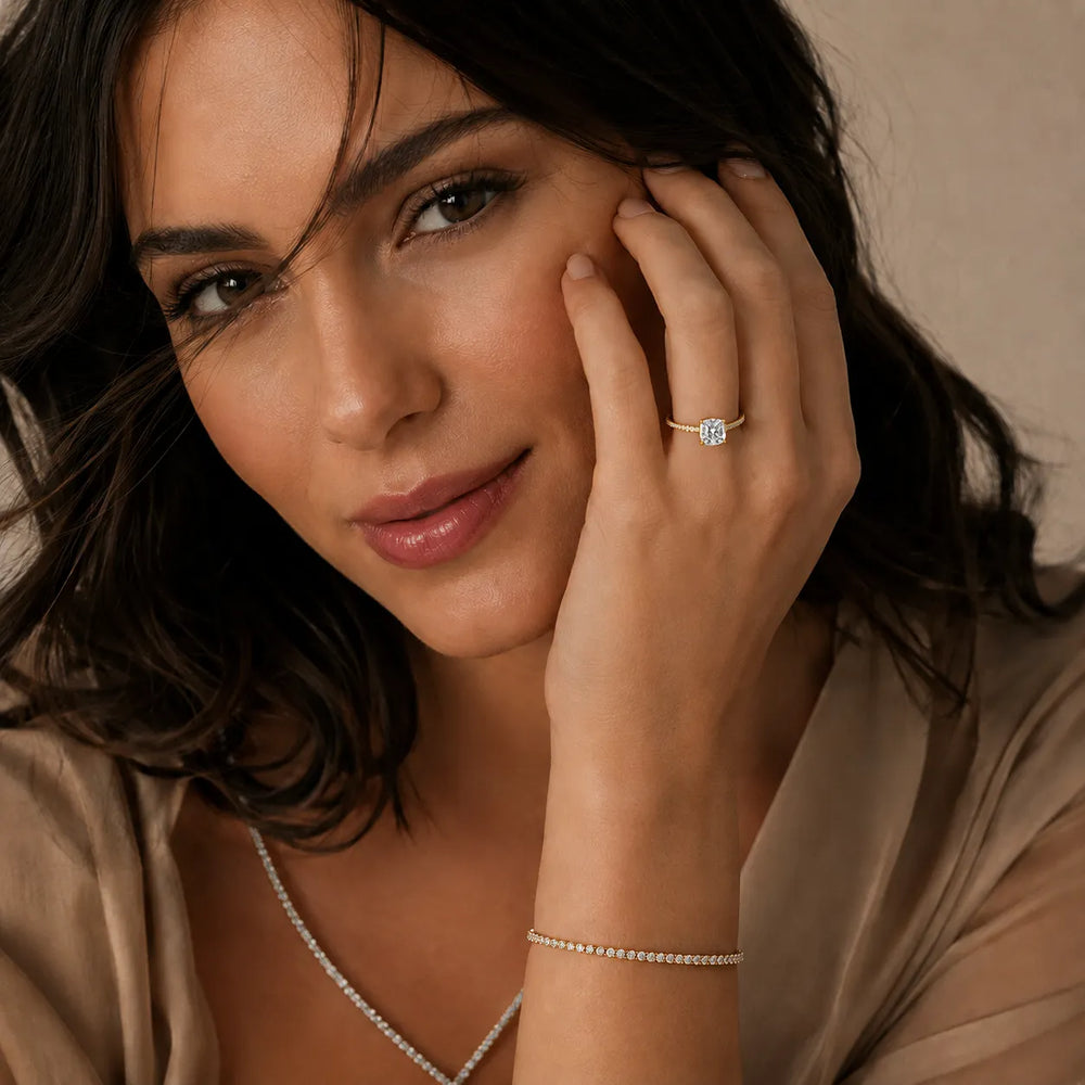 Elegant Pavé Solitaire Engagement Ring