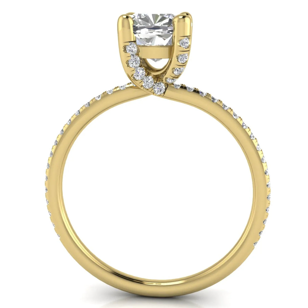 Elegant Pavé Solitaire Engagement Ring