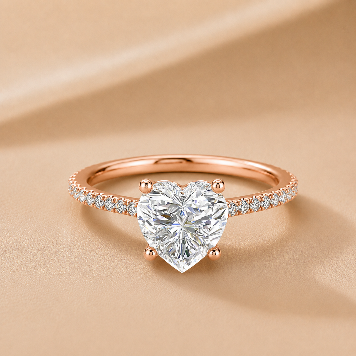 Elegant Pavé Solitaire Engagement Ring