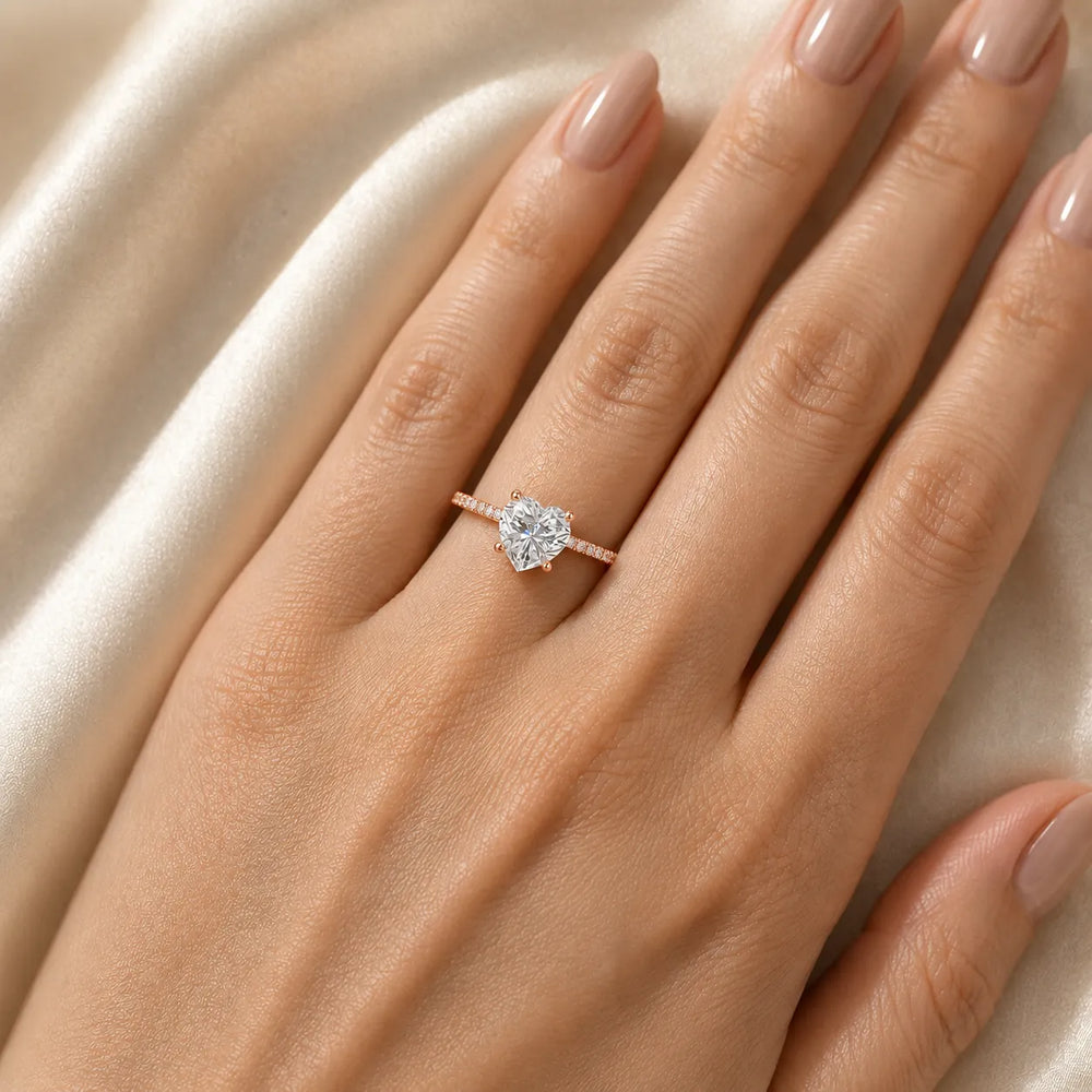 Elegant Pavé Solitaire Engagement Ring