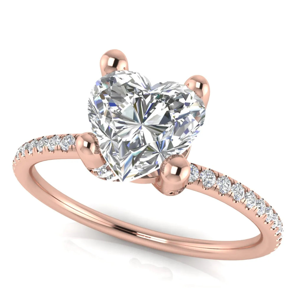 Elegant Pavé Solitaire Engagement Ring
