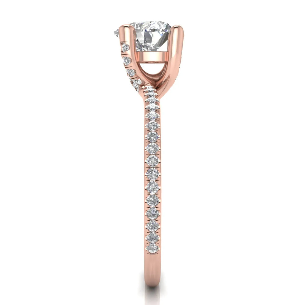 Elegant Pavé Solitaire Engagement Ring