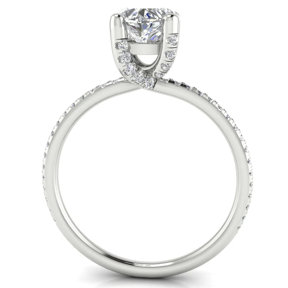 Elegant Pavé Solitaire Engagement Ring
