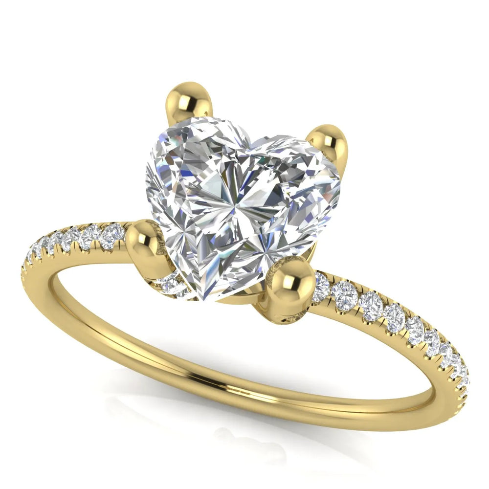 Elegant Pavé Solitaire Engagement Ring
