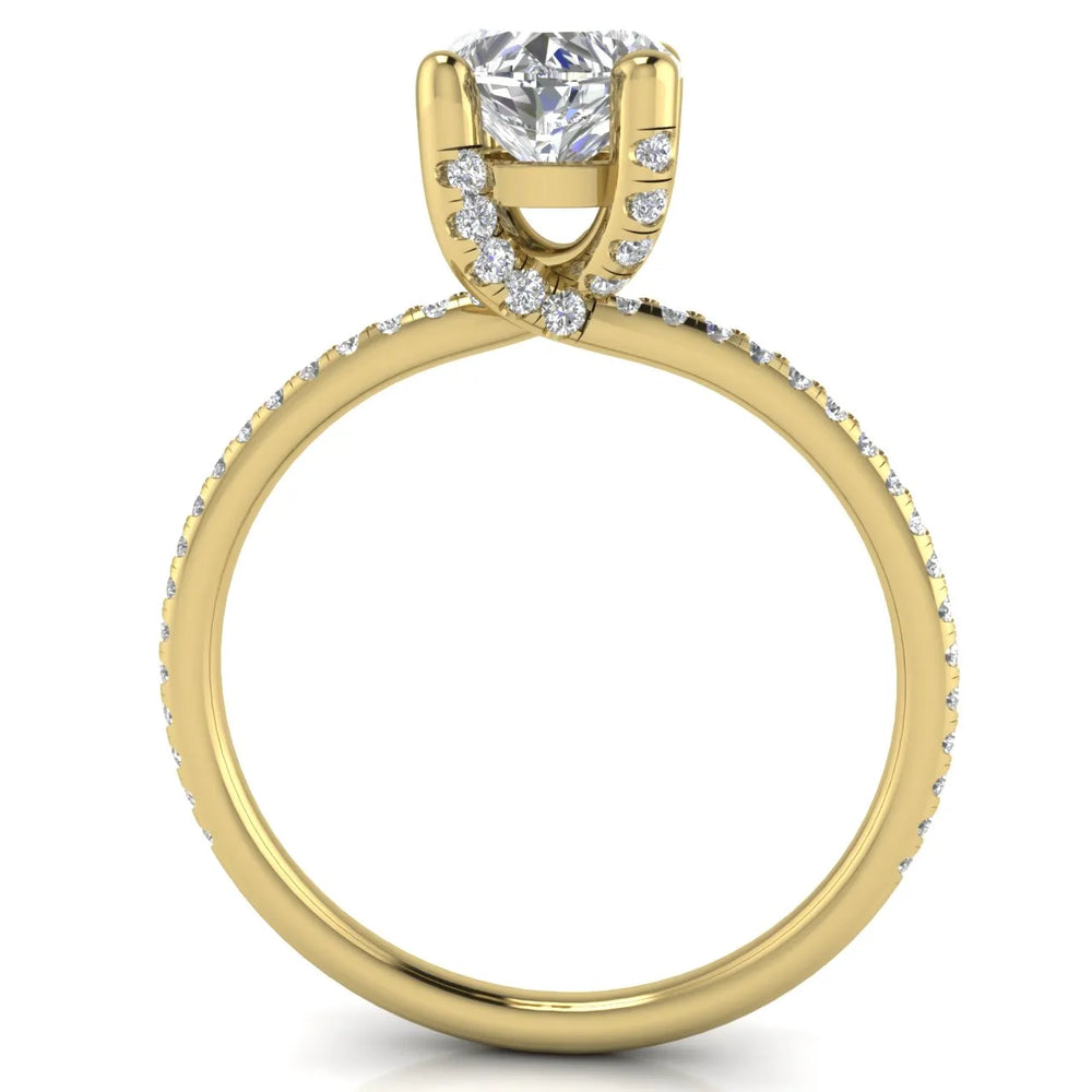 Elegant Pavé Solitaire Engagement Ring