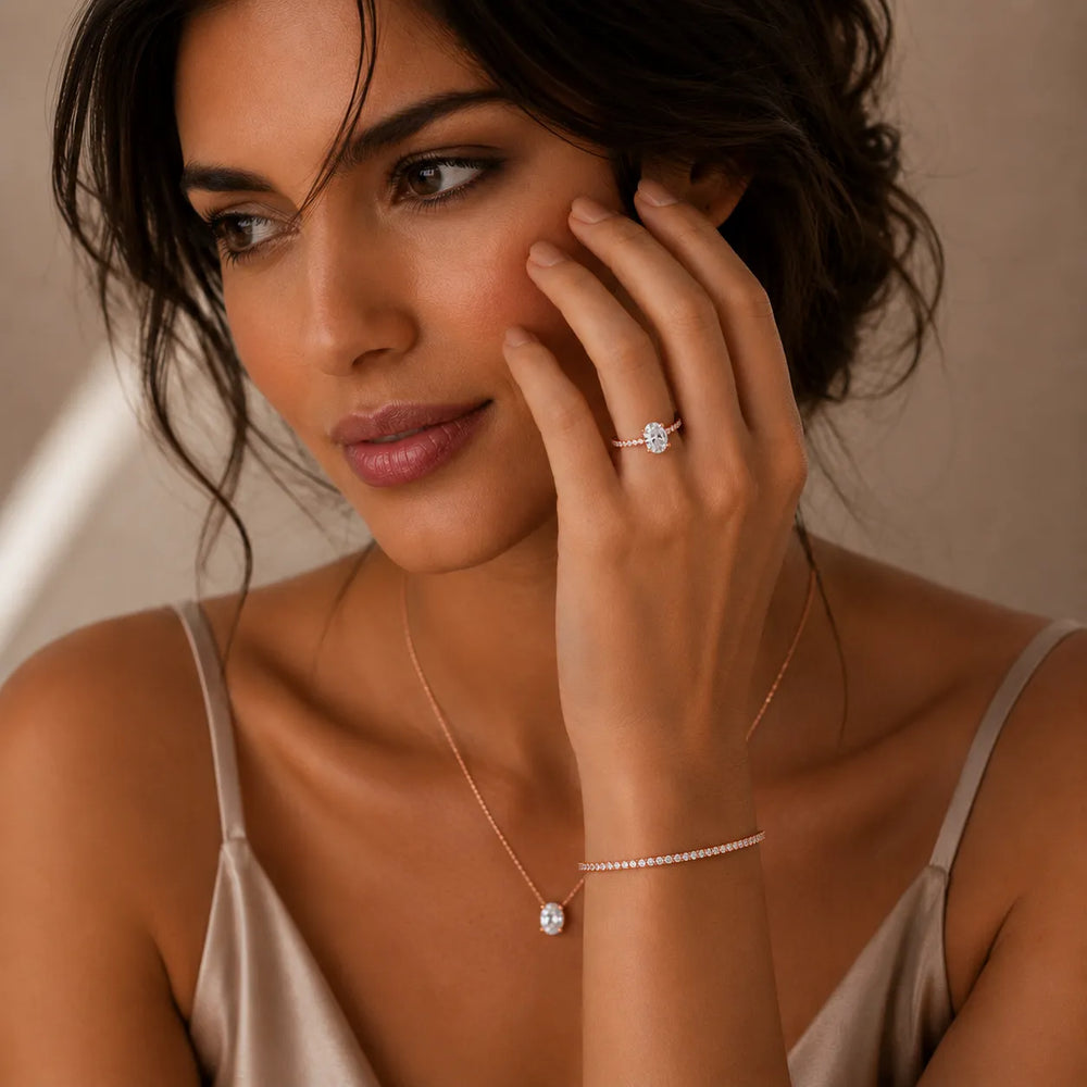 Elegant Pavé Solitaire Engagement Ring