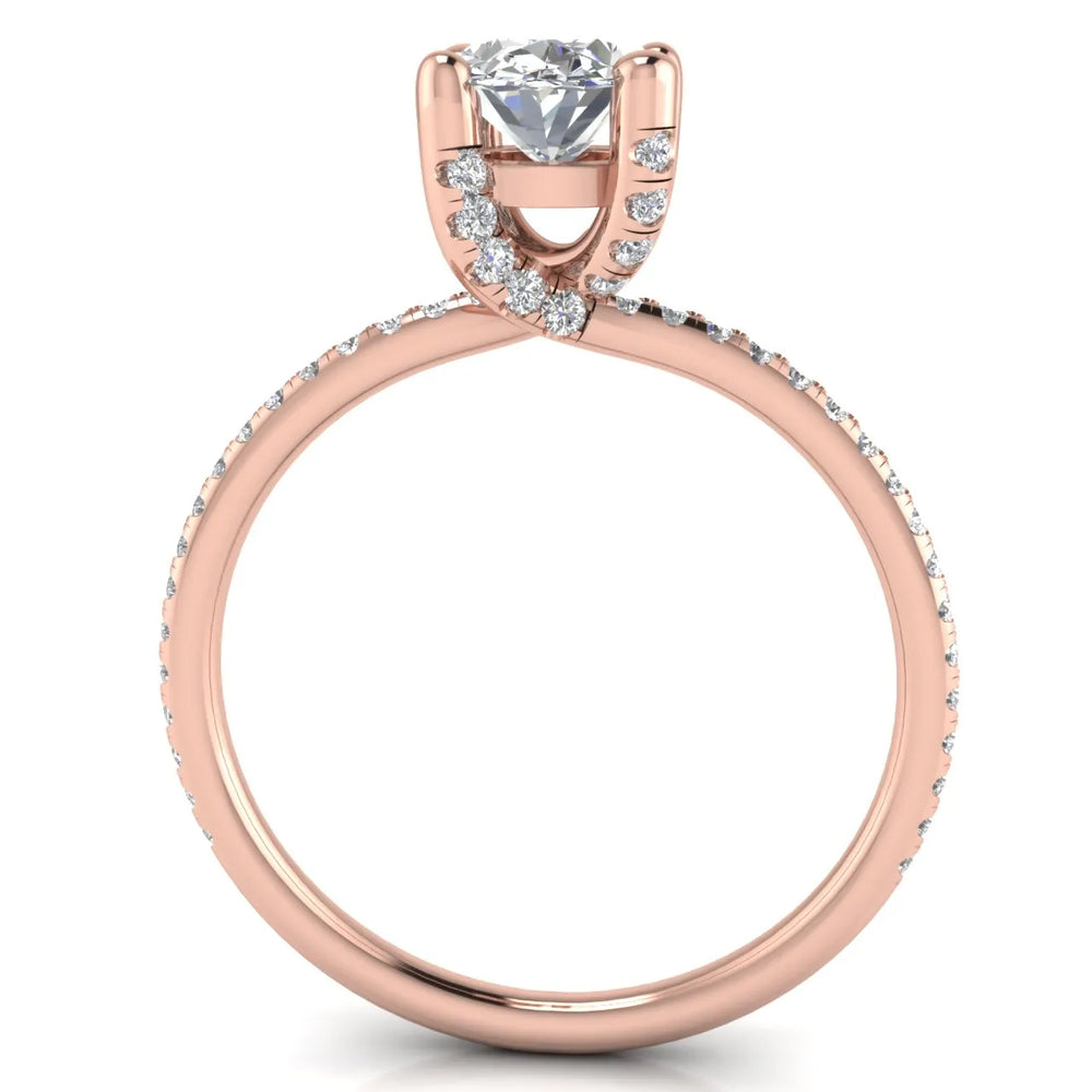 Elegant Pavé Solitaire Engagement Ring