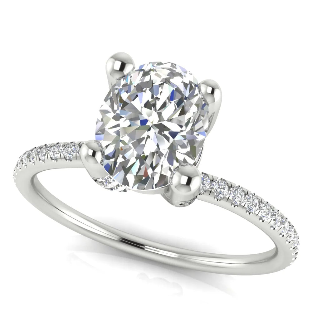 Elegant Pavé Solitaire Engagement Ring