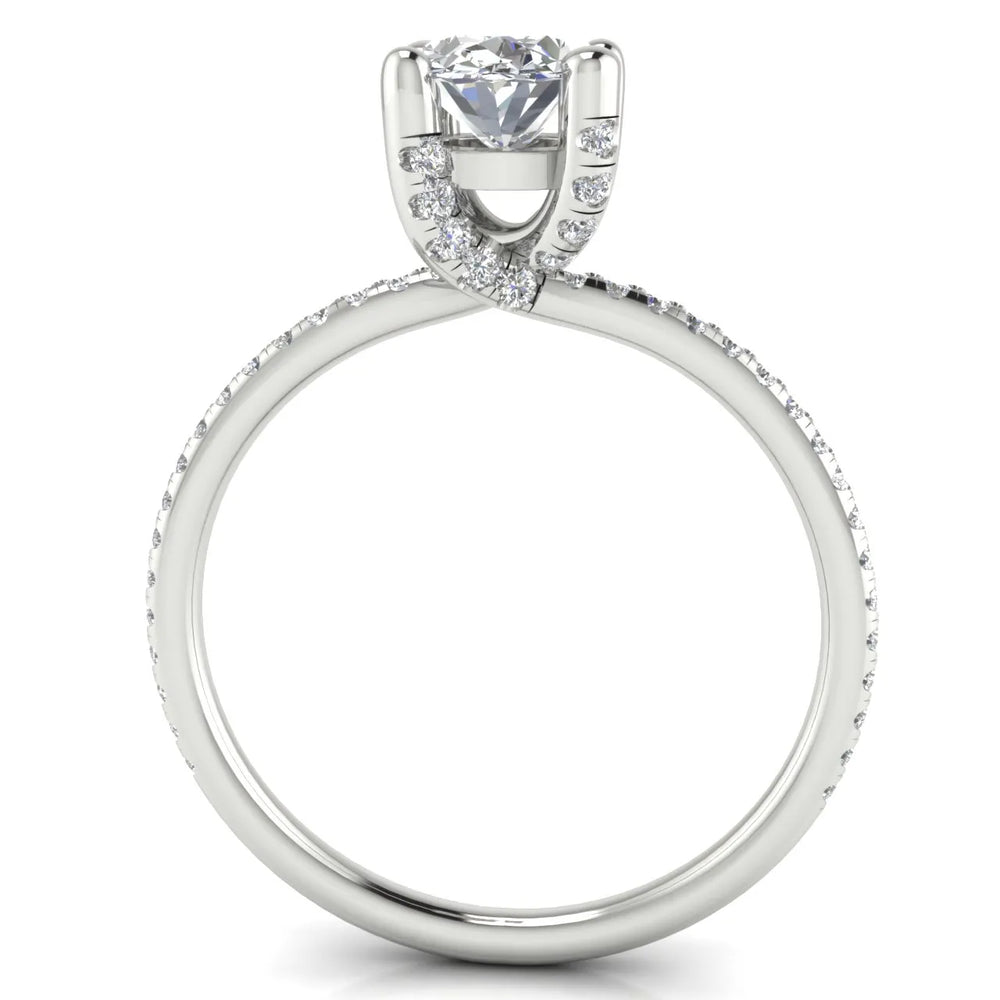 Elegant Pavé Solitaire Engagement Ring