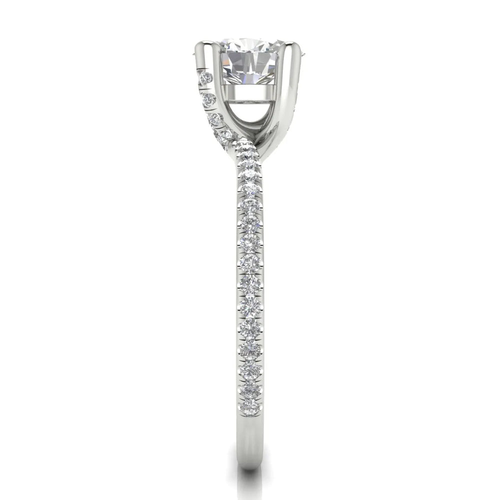 Elegant Pavé Solitaire Engagement Ring