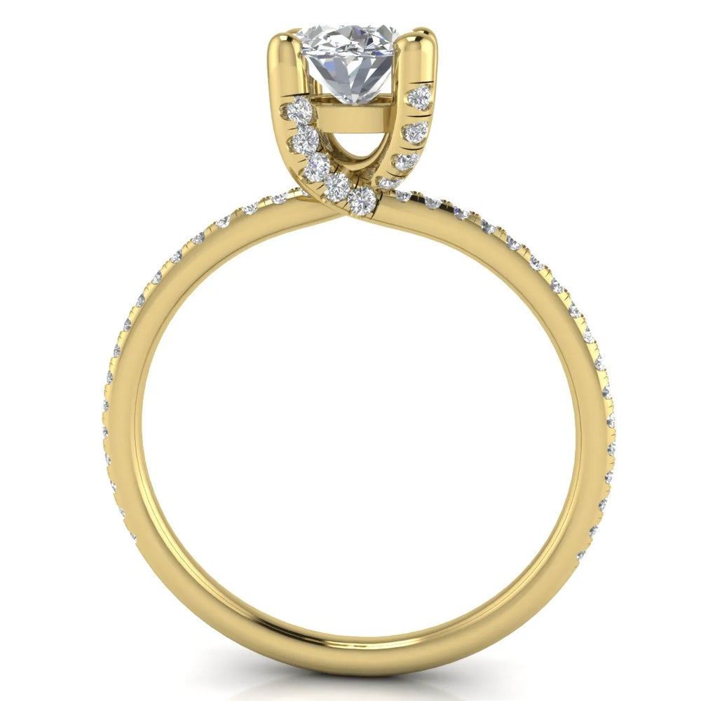Elegant Pavé Solitaire Engagement Ring