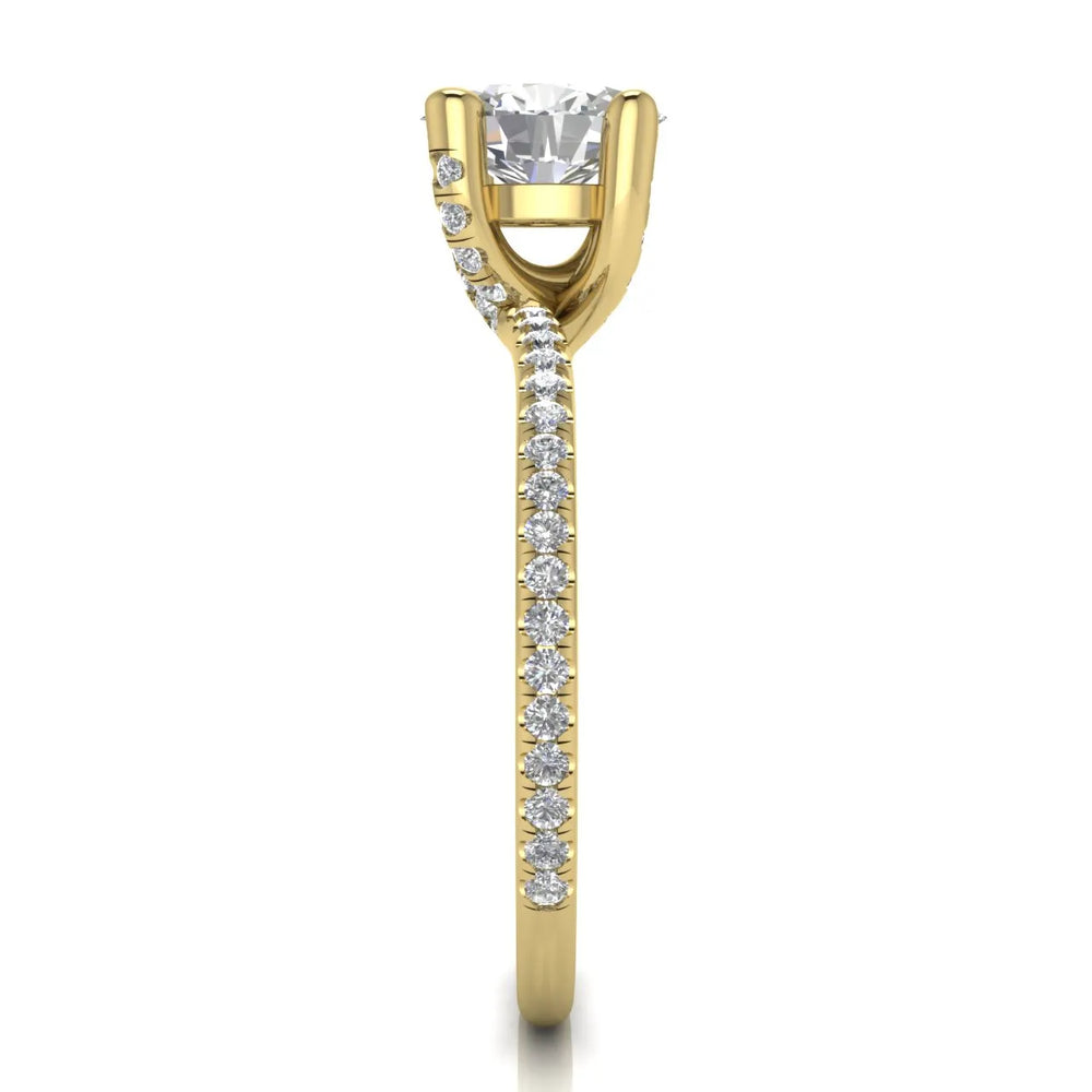Elegant Pavé Solitaire Engagement Ring