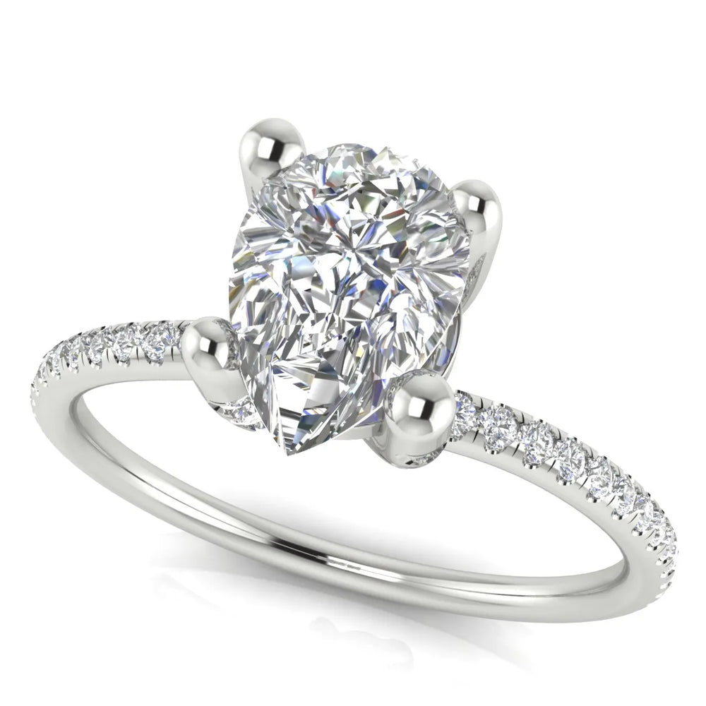 Elegant Pavé Solitaire Engagement Ring
